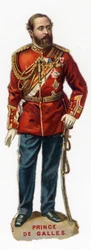 Portret przyszłego księcia Walii Edwarda VII (Edward 7), króla Wielkiej Brytanii i Irlandii (1841-1910). Chromolitografia koniec XIX wieku. Prywatna kolekcja