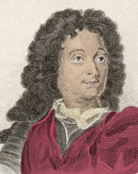 Portret marszałka Villars (Claude Louis Hector) (1653-1734), księcia Villars, księcia Martigues, wicehrabiego Melun. Rycina XIX wieku.
