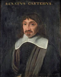 Portret filozofa Rene Descartes (1596-1650), Anonim. olej na płótnie
