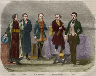 Portrety naukowców Georges Cuvier (1764-1832), Alessandro (Alexandre) Volta (1745-1827), Alexander Von Humboldt (Alexandre de Humboldt