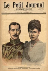 Portrety z okazji ogłoszenia ich małżeństwa, księcia Alberta Victora, księcia Clarence i Avondale z Marią z Teck, Le Petit Journal, 9/01/1892