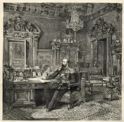Książę Aleksander Bułgarski (1857-1893), w swoim gabinecie - Aleksander Battenberg - Portret Aleksandra I Bułgarskiego lub Aleksandra Battenberg (1857-1893) w swoim gabinecie - 1886 -
