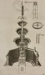 Projekt fontanny pirotechnicznej, rycina z Grand Art d