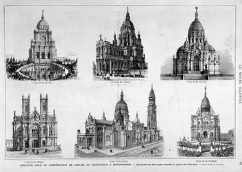 Projekty na konkurs kościoła Sacre Coeur na Montmartre - w „Świat ilustrowany” z dnia 25.07.1874