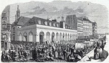 Quai des Augustins: Walk of the Valley - Grawerowanie w „”Tableau-de-Paris”” Edmonda Texiera