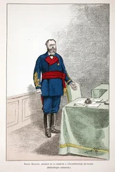 Raoul Rigault (1846-1871), delegat Gminy w dawnej prefekturze policji. Akwaforta w kolorach, dla ilustracji „Historia Korpusu Strażników Pokojowych””” książka wydana pod patronatem prefekta policji Louisa Lepine