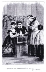 Ślub Renzo i Lucii. Grawer w ""Narzeczonych"" (Narzeczony) autorstwa Alessandro Manzoniego (1785-1873)