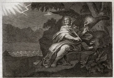 Biblia Royaumont, Nowy Testament: Ewangelista św. Jan z orłem. Ilustracja z 1811 roku.