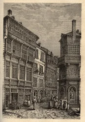 Saint Malo (Saint-Malo) dom Duguay Trouin (Rene Dugay-Trouin) - grawerowanie w „” PATRIE”” - PECTUREQUIREQUE OPIS FRANCJI W 6 TOMACH PRZEZ LUCIENA HUARDA - koniec XIX wieku