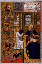 Św. Mateusz piszący Ewangelię. b.d. 19.