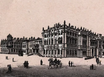 Sankt Petersburg, Rosja: widok na Pałac Zimowy w Sankt Petersburgu. w „” Świat ilustruje 168 odsłon”” Niedatowany (koniec XIX wieku)