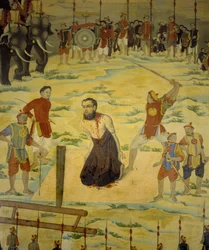 Św. Pierre Dumoulin Borie, męczennik Dong Hoi, Tonkin w 1838 r. Anonimowy obraz z XIX wieku.