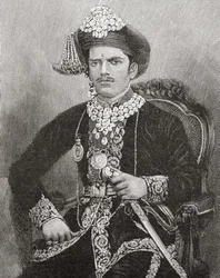 Sayajirao Gaekwad III, lat 17, maharadża stanu Baroda, Indie (rycina)