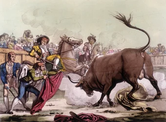 Scena walki byków w Hiszpanii, ok. 1820 r.