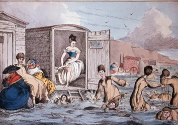 Kąpiele morskie w Brighton - XIX w., B.N.
