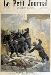 Sierżant Buchat zginął podczas pożaru strażaków po eksplozji rue de Reuilly. Ilustracja „Małego Dziennika” z 1894 roku.