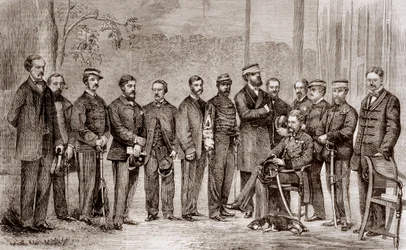 Sir James Hope Grant (1808-1875), brytyjski żołnierz, i jego sztab podczas drugiej wojny opiumowej, która trwała od 1856 do 1860.