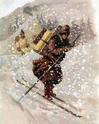 Narciarz śnieżny. chrom.