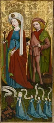 Św. Katarzyna i św. Wita z Anną von Freiberg i jej córkami, ok. 1450 (tempera i olej na desce)