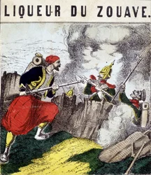 Tag „”Likier Zouave””: Zouave walczący z wrogami. b.d. 19 wiek