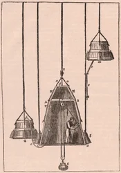 Przekrój techniczny dzwonu nurkowego, ok. 1833 r.