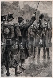 Aresztowanie Victora Schoelchera (1804-93) na barykadzie św. Bonaparte (futu