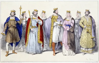 The Carolingians: Hugues Capet, Adelaide, Robert, Constance, Henry I, Anne de Russie, Berthe, Philippe I - in “” Rois et Reines de France en estampes””, Paris, ed. Swift