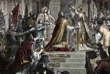 Koronacja Karola Wielkiego (742-814) w 800 roku przez papieża Leona III