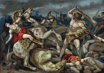 The Labors of Hercules: Herkules zdobywa pas na Hipolicie, początek XX wieku (chromo)
