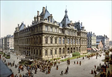 Palais de la Bourse w Lyonie. Fotochrom około 1890 r.