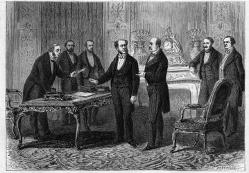 Wicehrabia Gontaut Biron (Gontaut-Biron), ambasador Francji w Berlinie i książę Bismarck (Otto Von Bismarck