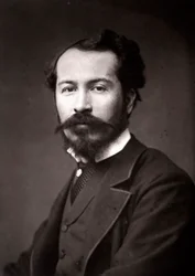 Artysta Edmond-Louis Dupain sportretowany z okazji Salonu Paryskiego w 1883 r.