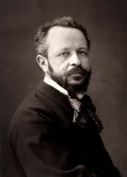 Artysta James-Alexandra Walker sfotografowany z okazji Salonu Paryskiego w 1881 r.