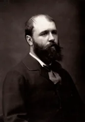 Artysta Jean-Jacques Scherrer sfotografowany z okazji Salonu Paryskiego w 1881 r.