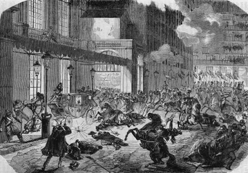 Atak włoskiego rewolucjonisty Felice Orsini (1819-1858) na Napoleona III. Paryż