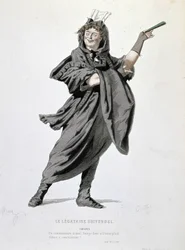 Postać Crispina w „Powszechnym legatariacie” (1708) Jeana François Regnarda (1655-1709). Rycina XIX wieku.