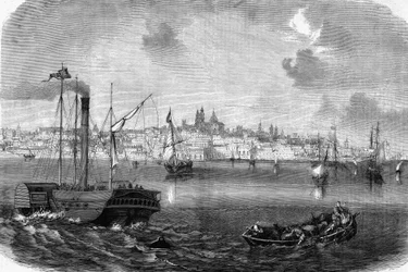 Miasto Montevideo w Urugwaju w 1864 roku.