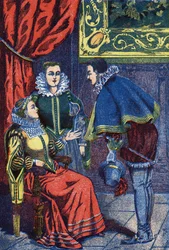 Taniec. Anonimowa ilustracja do „”Kopciuszek””, opowieść Charlesa Perraulta (1628-1703), francuskiego pisarza. Zdjęcia Marcel Vagne, Jarville Nancy, bez daty (koniec XIX wieku).