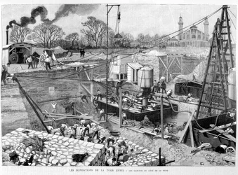 Fundamenty Wieży Eiffla: kesony po stronie Sekwany – na „Ilustracji” 14.05.1887. ¿