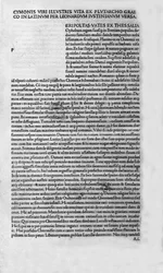 Życie wybitnych ludzi. Strona księgi Plutarcha di Cheronee, zwana także „” Paralleles Lives””. 1495.