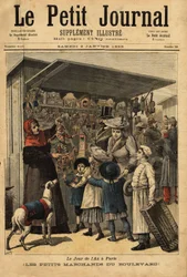 Kupcy i ich bulwary wyświetlają się w dzień w roku w Paryżu. Grawerowanie w „Le petit journal”” 2/01/1892. Kolekcja Selvy.