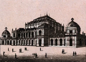 Nowa giełda we Frankfurcie, Niemcy (Frankfurt, Niemcy) w „Świat ilustruje 168 poglądów” Niedatowany (koniec XIX wieku)