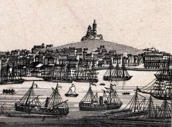 Stary port w Marsylii w „Świat ilustruje 168 widoków”” Niedatowany (koniec XIX wieku)