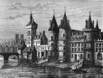 Pałac miejski w Paryżu w średniowieczu - w „Histoire de France” Henri Martina, sd. 19 wiek