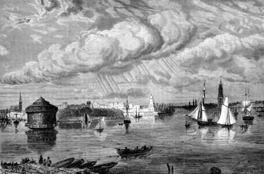 Port w Nowym Jorku około 1860 roku.