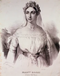 Śpiewaczka Mademoiselle Rossi w operze La Norma
