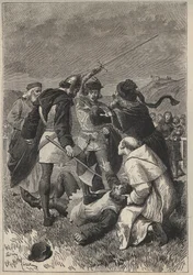 Części do oszczerstw autorstwa Rothsaya - XIX-wieczna ilustracja do powieści historycznej „Ładna dziewczyna z Perth lub Walentynki (lub Piękna panna z Perth) Waltera Scotta (1771-1832)