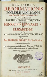 Strona tytułowa „Historia reformacji Kościoła anglikańskiego...”, Genewa