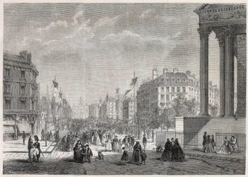 Przemiany Paryża pod II Cesarstwem, Paris Haussmann: dekoracja bulwaru Malesherbes, w dniu jego inauguracji 13 sierpnia 1861 - Grawerowanie „” Le Monde Illustré”