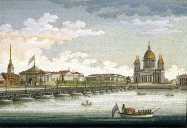 Widok znad Newy na plac św. Izaaka i most św. Izaaka, autor: Jegor Jakowlewicz Wekler (1800-61)